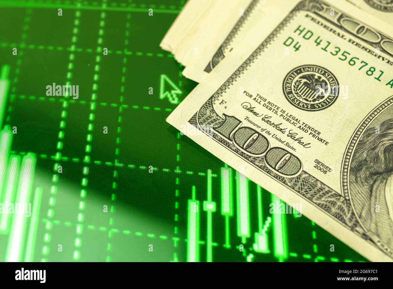 Investment profit and earning with dollar concept, stock market growth ...