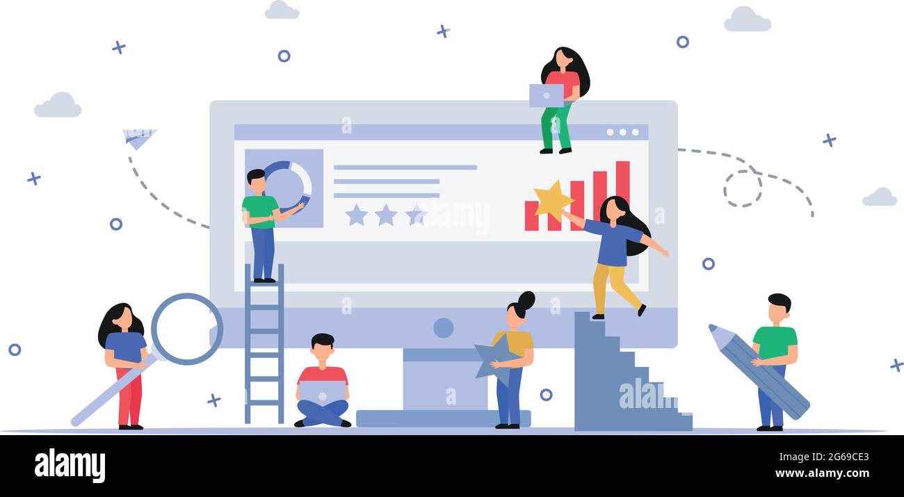 Business teamwork in a friendly team - Vector illustration Stock Vector