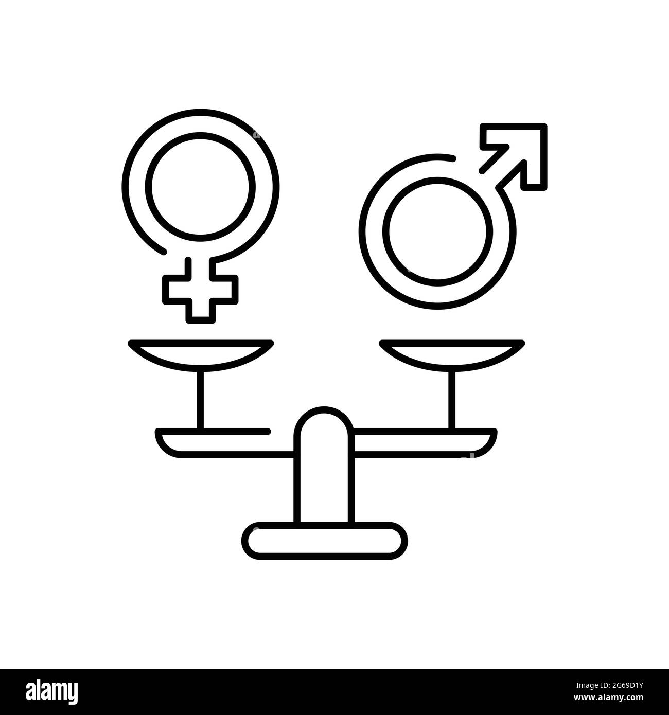 Gender equality color line icon. Women's rights. Corporate social