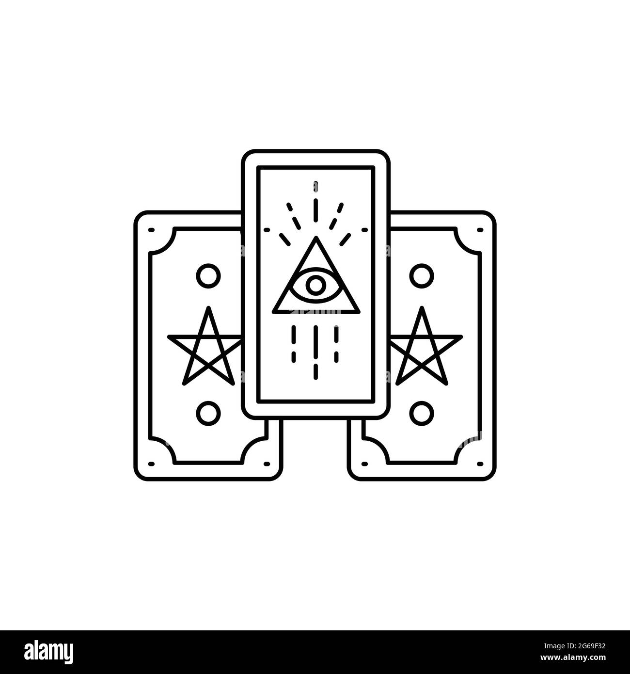 tarot cards line icon isolated vector element 2G69F32