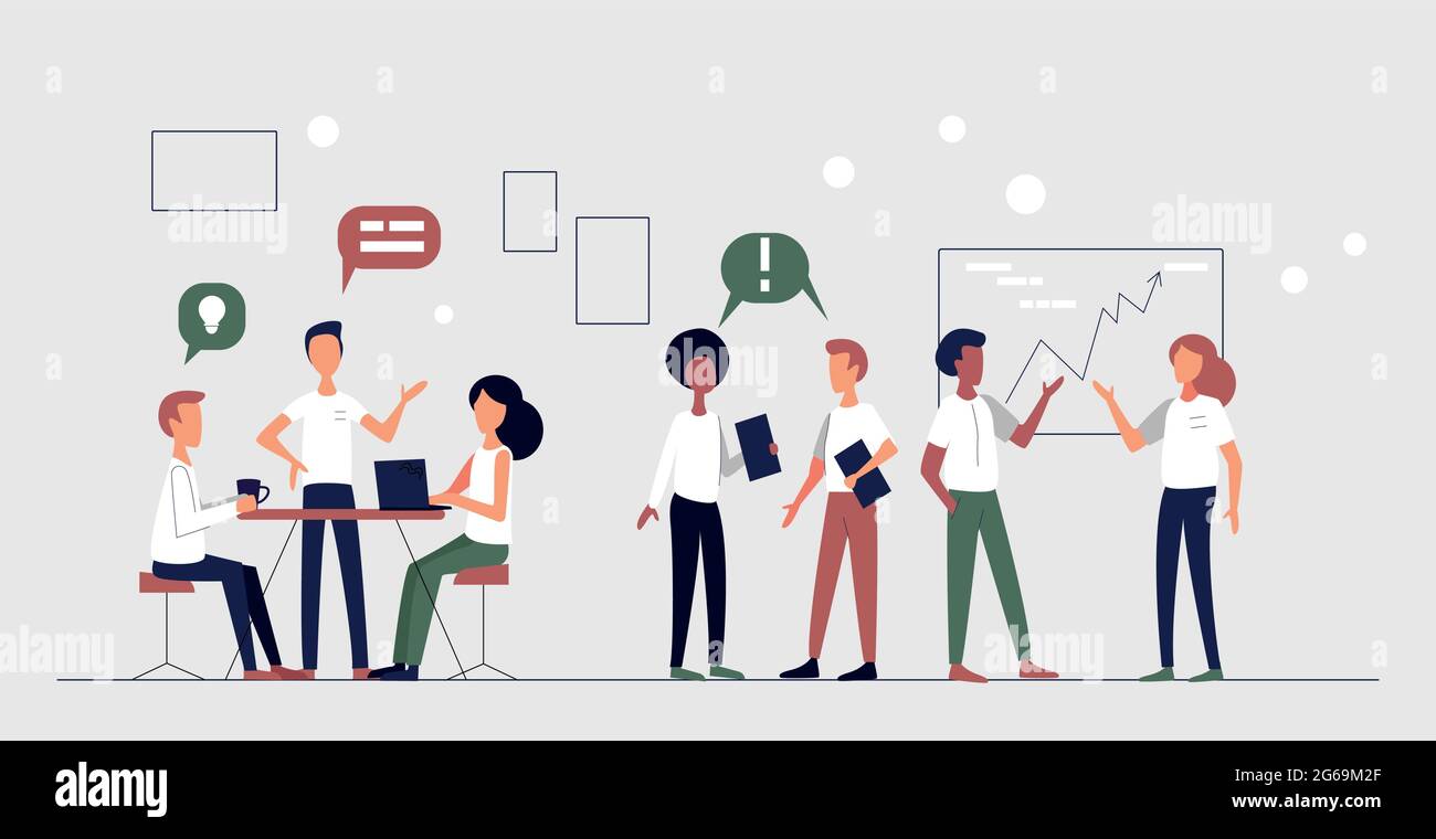 Business teamwork in a friendly team - Vector illustration Stock Vector