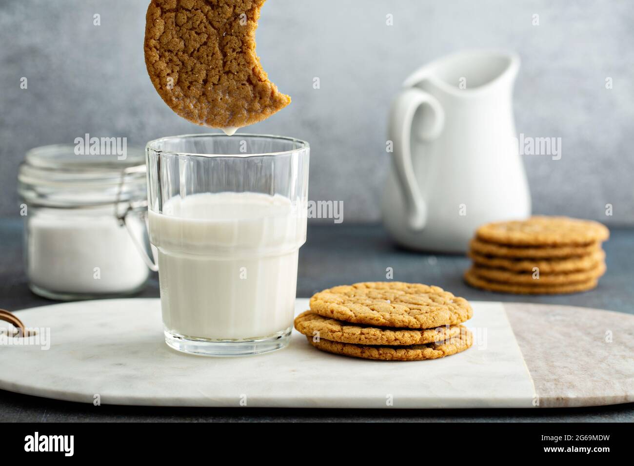 Chewy and thin snickerdoodle or molasses cookies Stock Photo Alamy