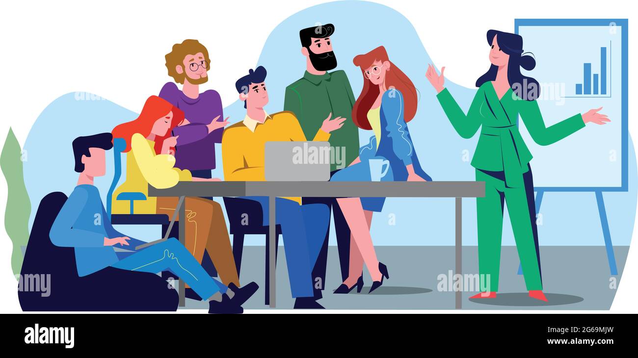 Business teamwork in a friendly team - Vector illustration Stock Vector
