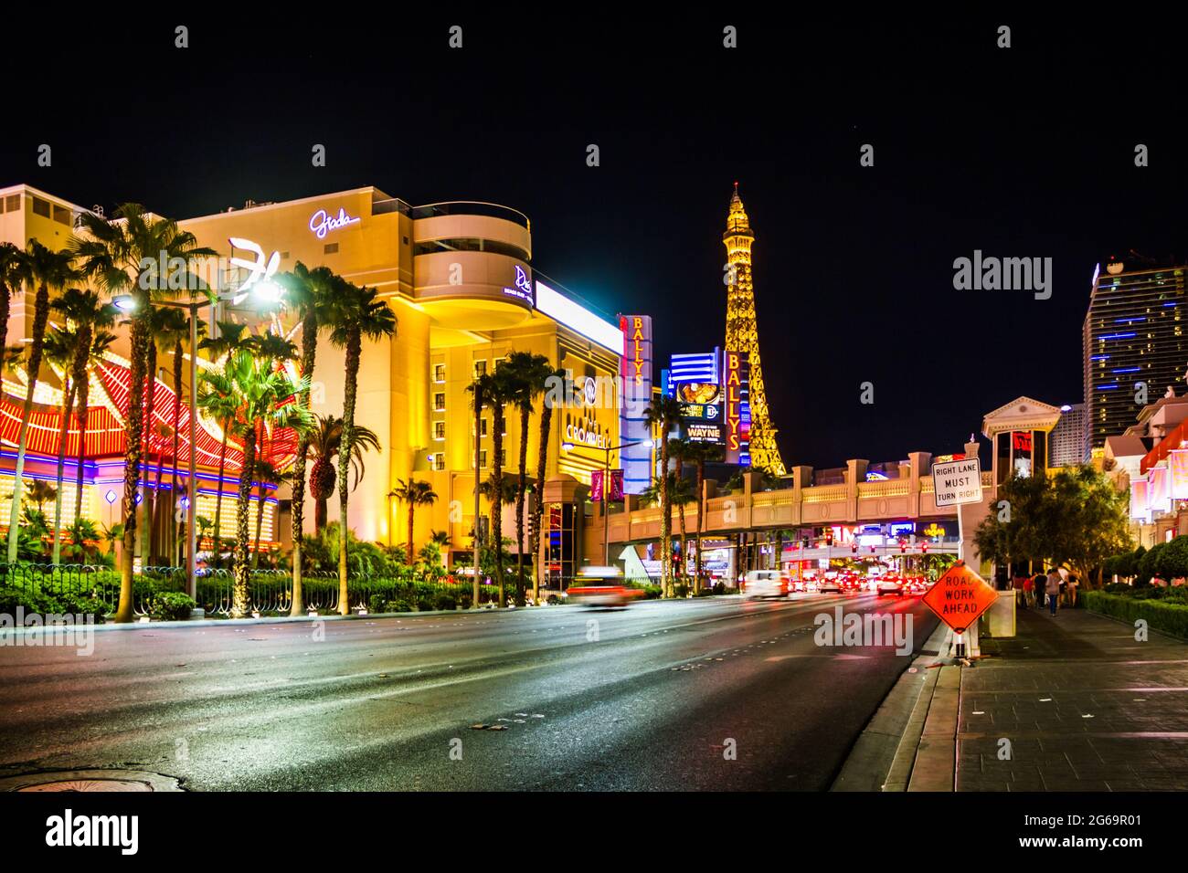 The Strip at night Stock Photo