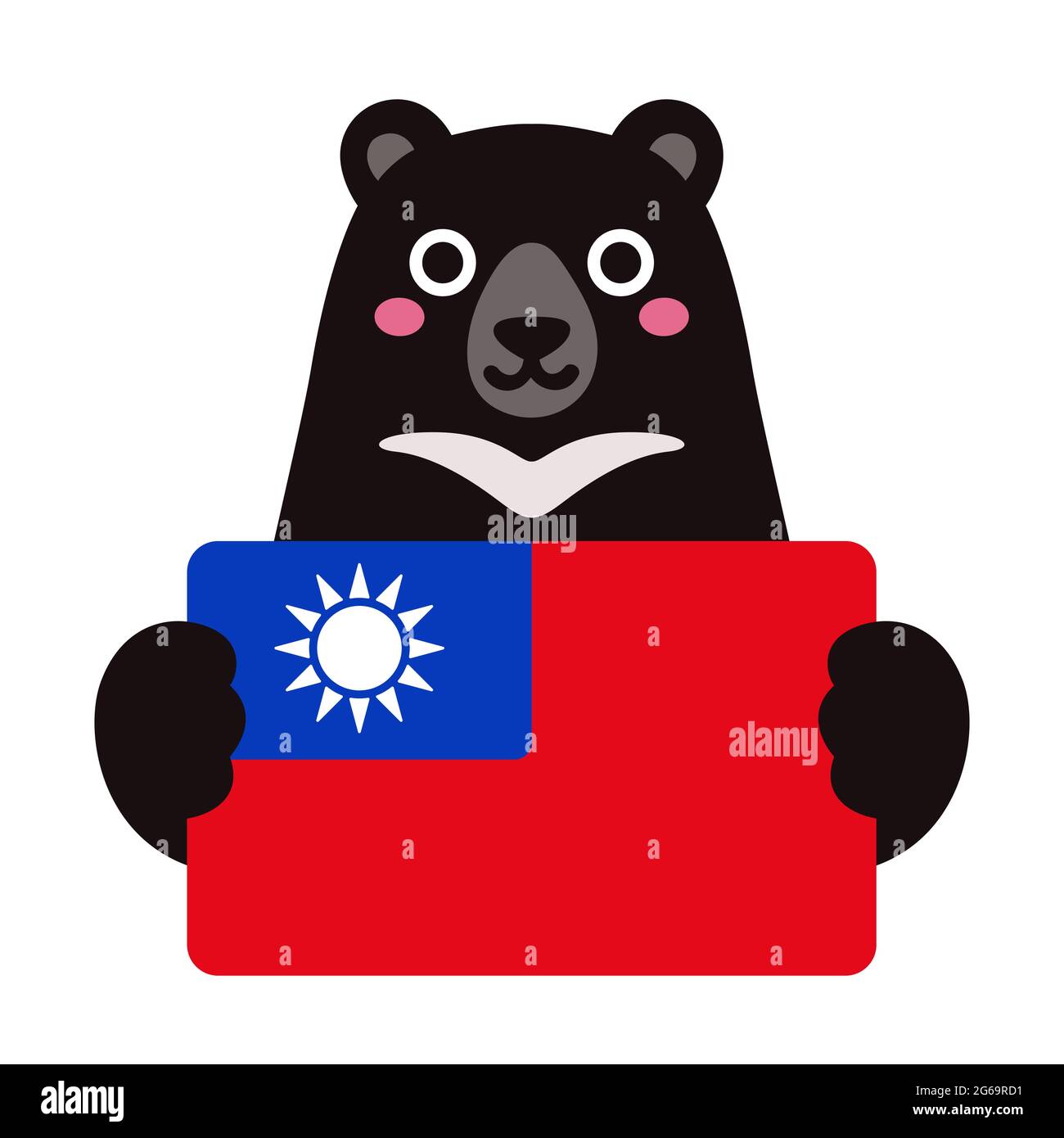 Formosan black bear, national animal and symbol of Taiwan, holding  Taiwanese flag. Cute cartoon character, vector illustration Stock Vector  Image & Art - Alamy