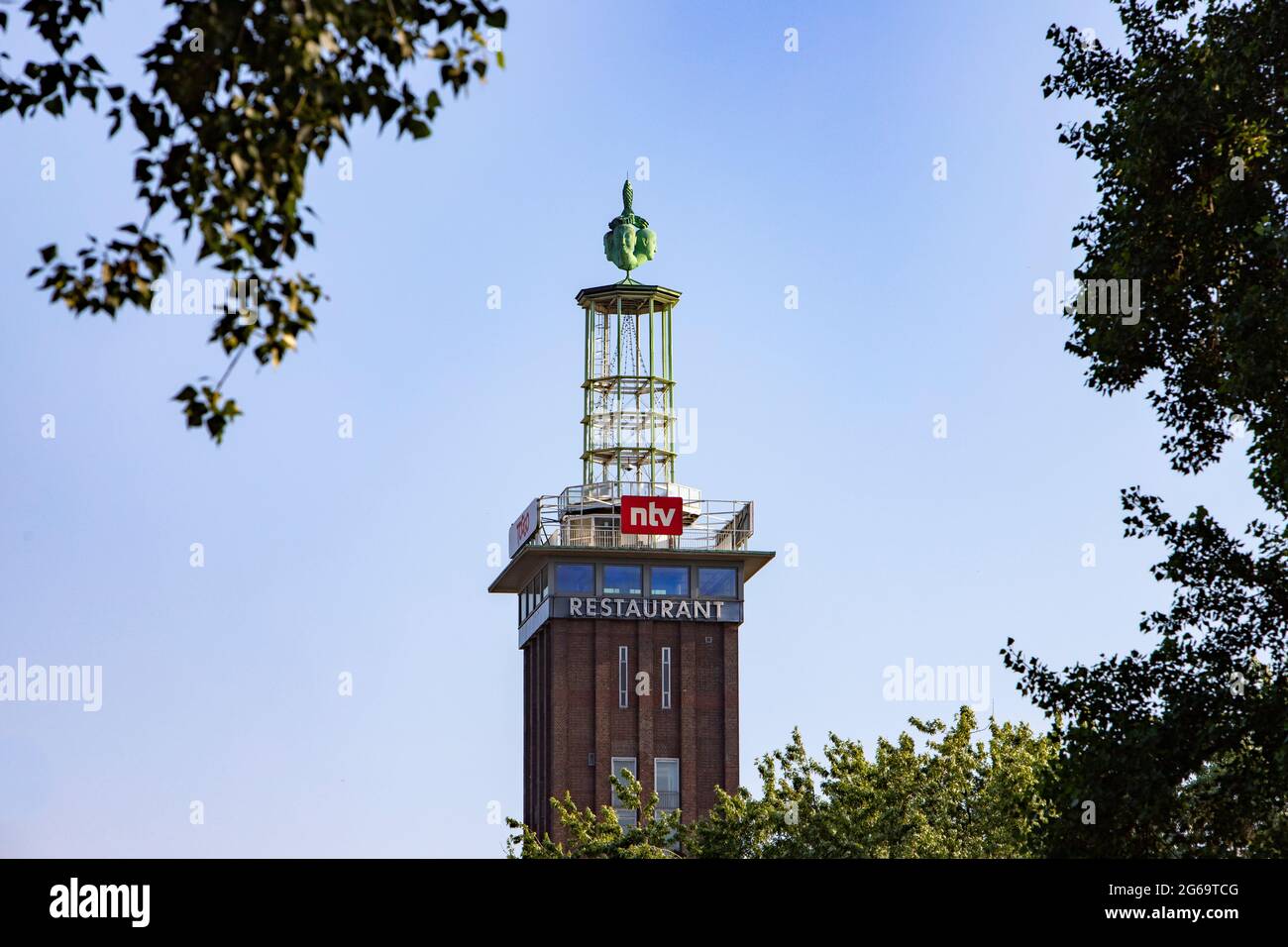 Cologne, NRW, Germany 07 02 2021, tower of of old fair ground in Cologne, now home base of media company Stock Photo