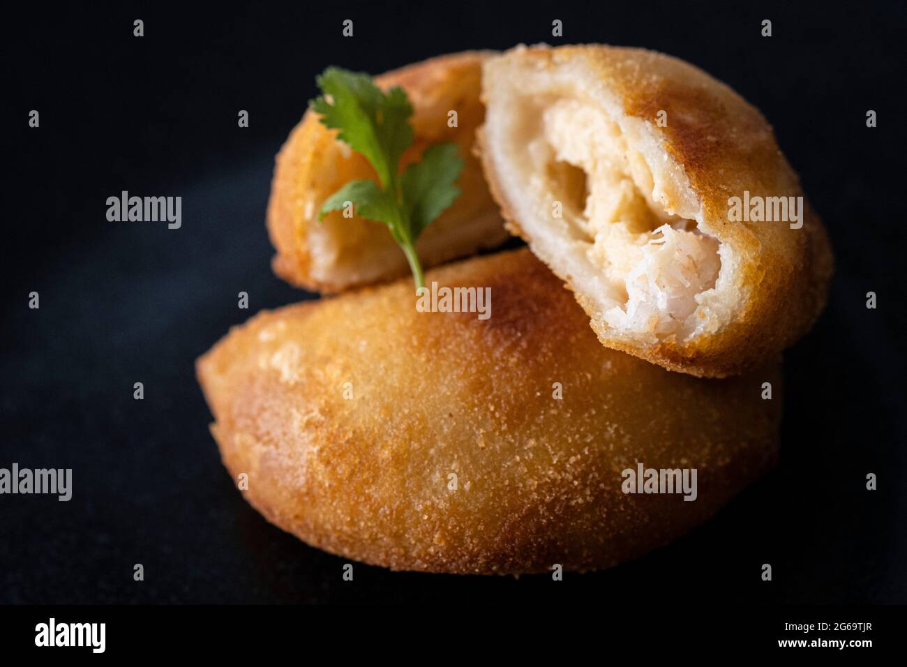 Portuguese traditional shrimp patties Stock Photo