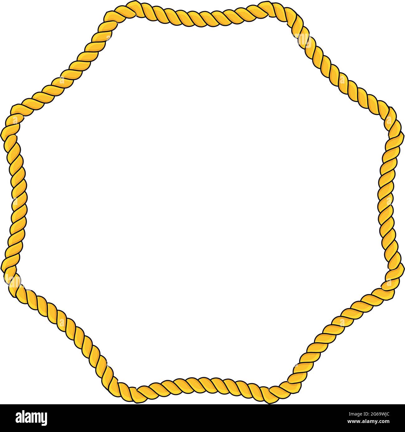 Collection of round outline decorative rope border frames Stock Vector
