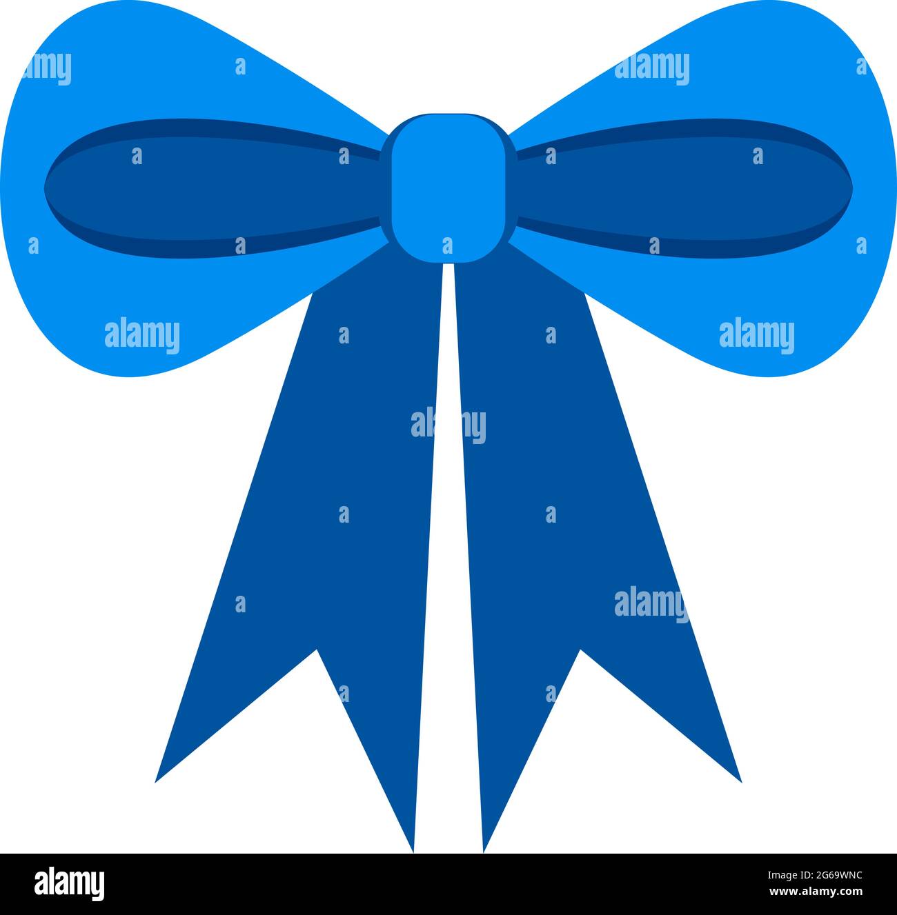 Decorative festive blue bow. Icon for greeting cards. Stock Vector
