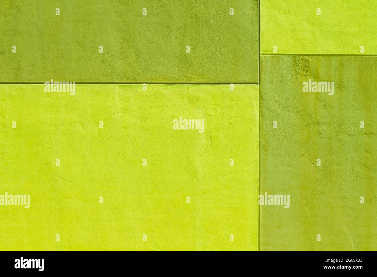Green painted plaster wall, geometric abstract background Stock Photo