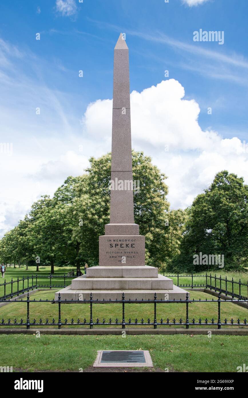John Hanning Speke Obelisk Memorial by Philip Hardwick Stock Photo