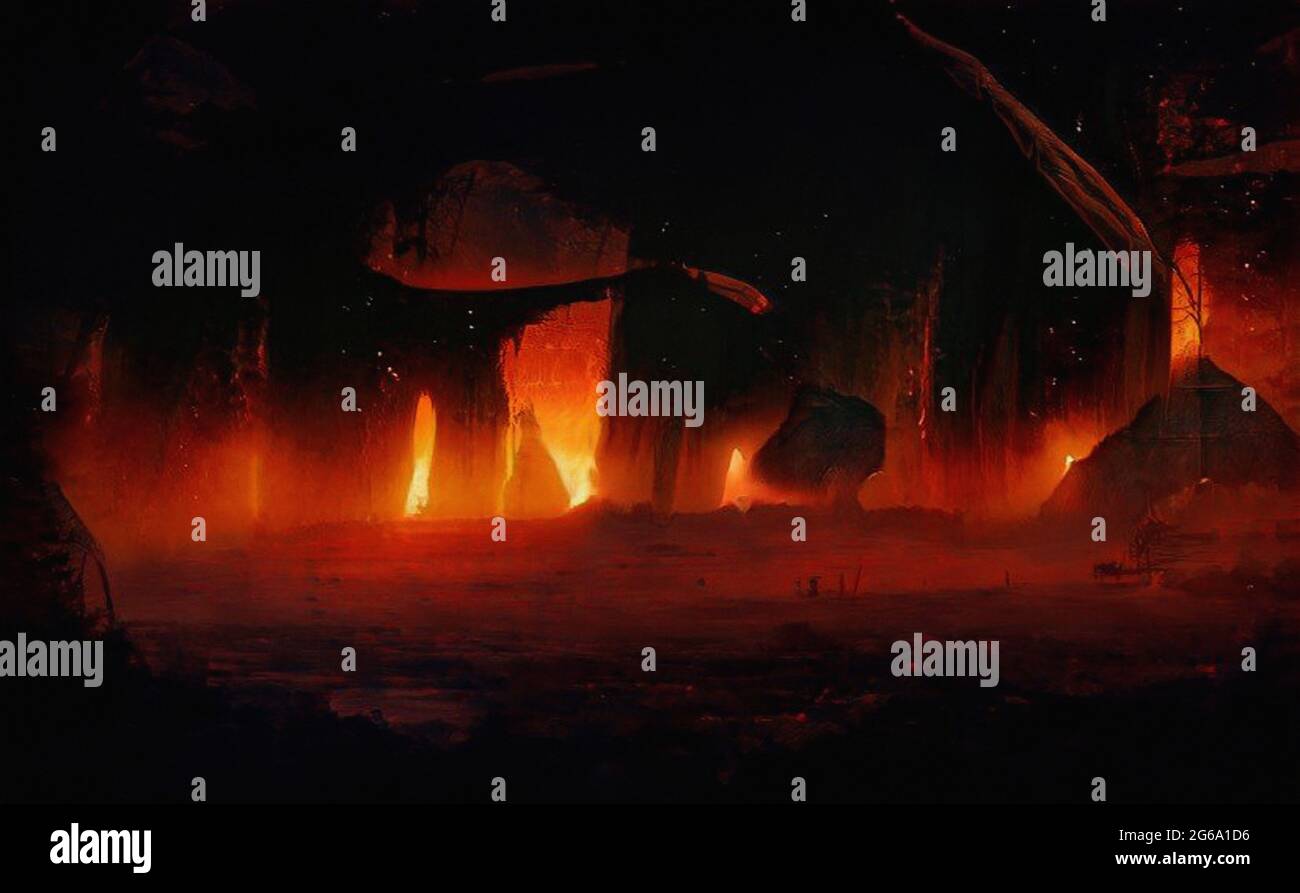 Fantasy landsacape artwork illustration Stock Photo - Alamy