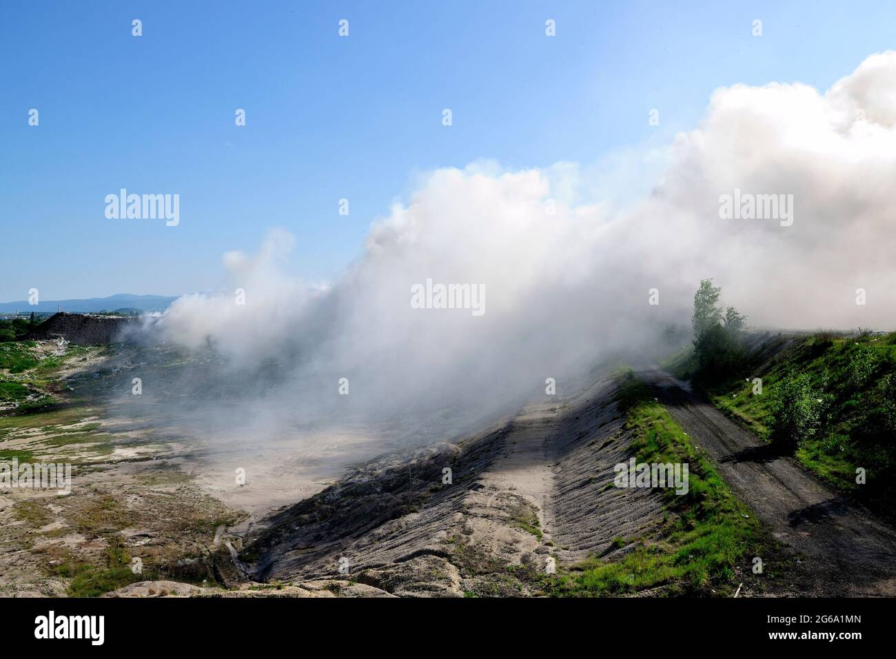 befoul, black, blue, catastrophe, clouds, contamination, defilement, dirtying, eco, environment, fire, fulvous, gassing, impurity, pollute, pollution, Stock Photo