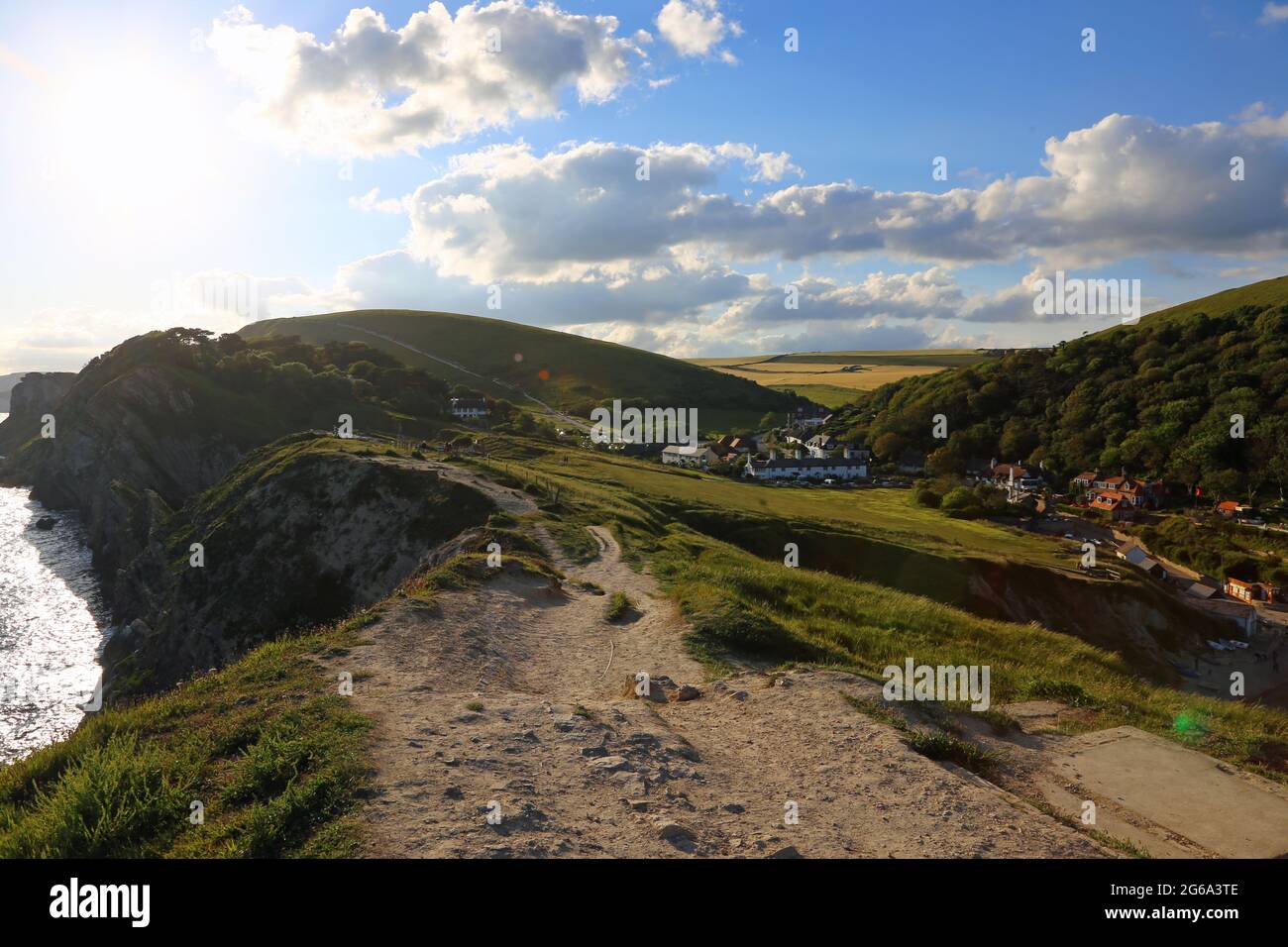 Staycation in Lulworth Cove, Dorset Stock Photo