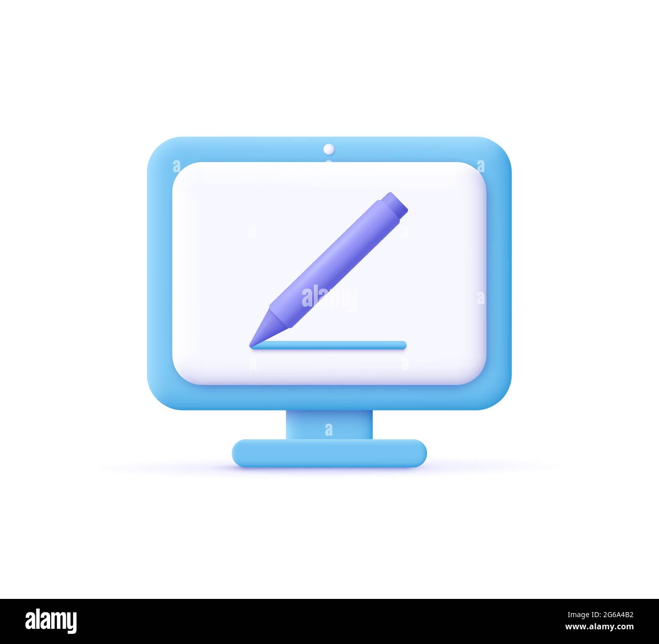 Copywriting, writing icon. Computer and pencil. Creative writing and ...