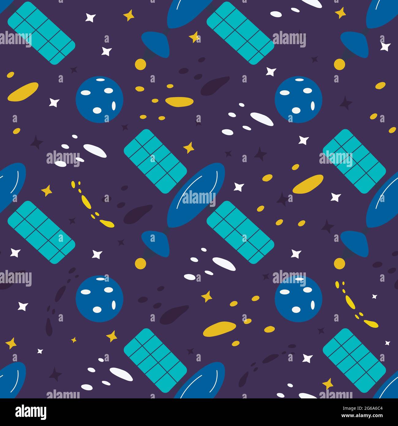 Seamless pattern with elements of the universe. stars and
