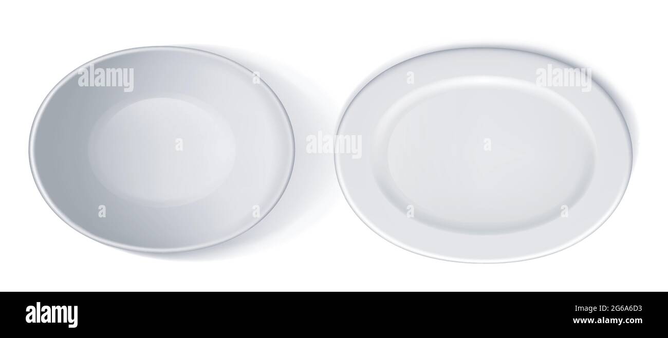 White empty plate top Stock Vector Images - Alamy