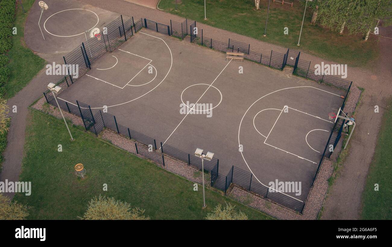 Basketball court aerial view hi res stock photography and images Alamy
