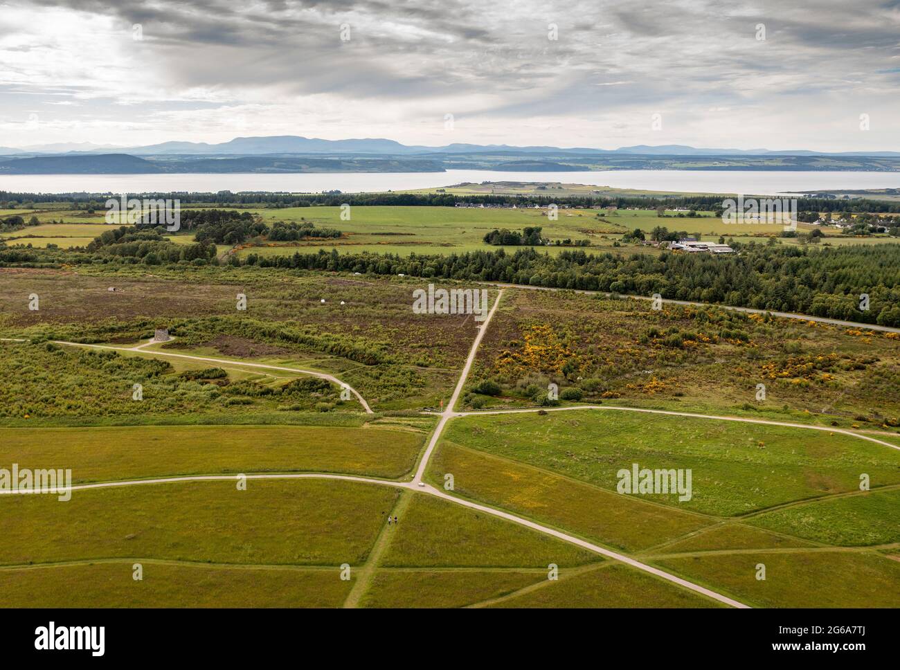 Aerial view of the Culloden Moor battlefield, Invernessshire, Scotland