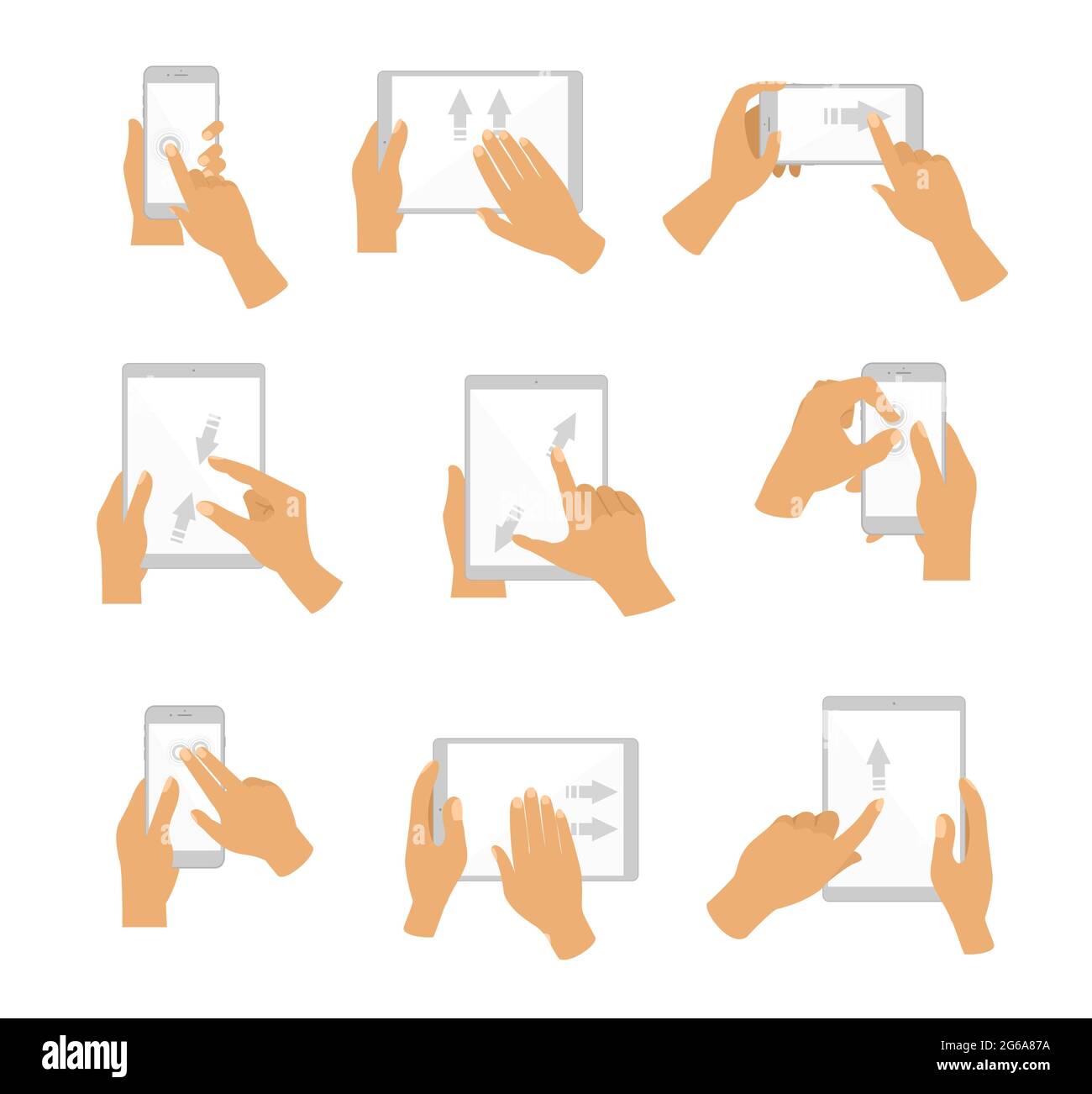 Vector illustration of collection of Hand Gesture for Touch Screen