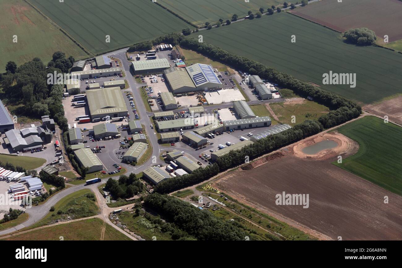 aerial view of Barker Business Estate, Melmerby, Ripon, North Yorkshire Stock Photo