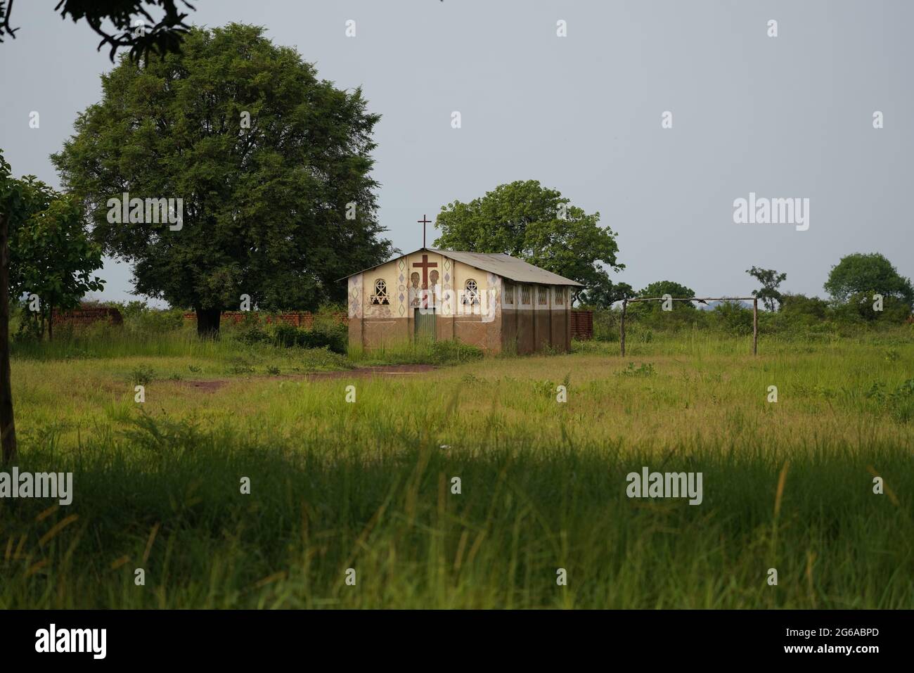 Church in a village in northern Uganda. Stock Photo