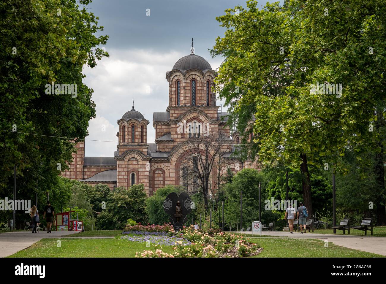 St. Mark's Church (Crkva Svetog Marka), Serbian Orthodox church located in the Tasmajdan park in Belgrade, built in 1940 in the Serbo-Byzantine style Stock Photo