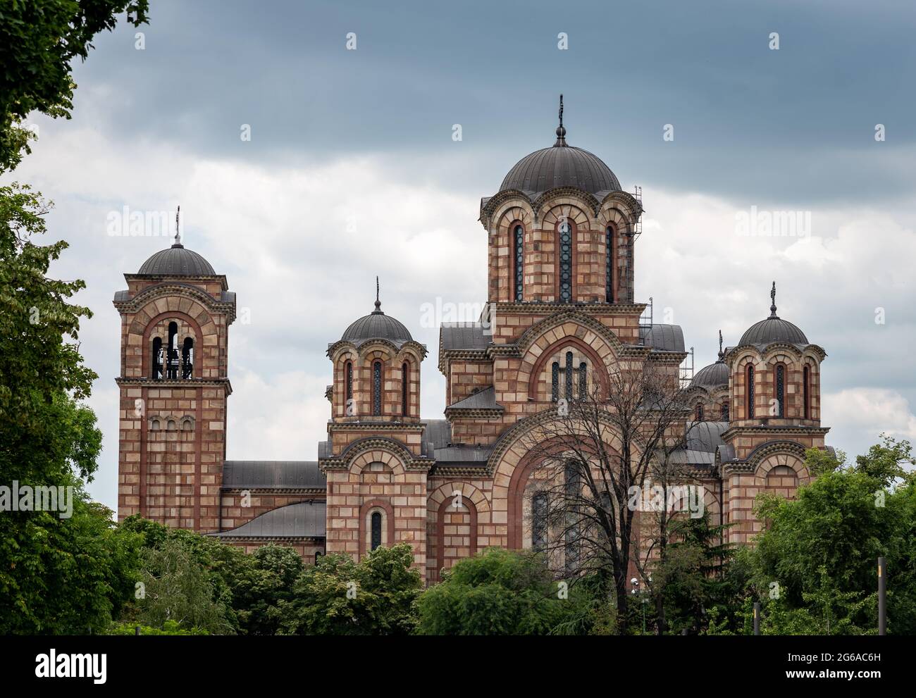 St. Mark's Church (Crkva Svetog Marka), Serbian Orthodox church located in the Tasmajdan park in Belgrade, built in 1940 in the Serbo-Byzantine style Stock Photo
