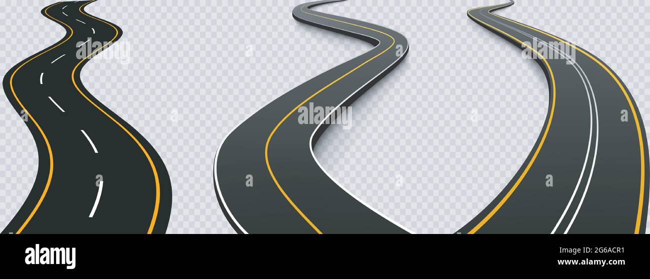 Winding curved road or highway with markings Stock Vector Image & Art ...