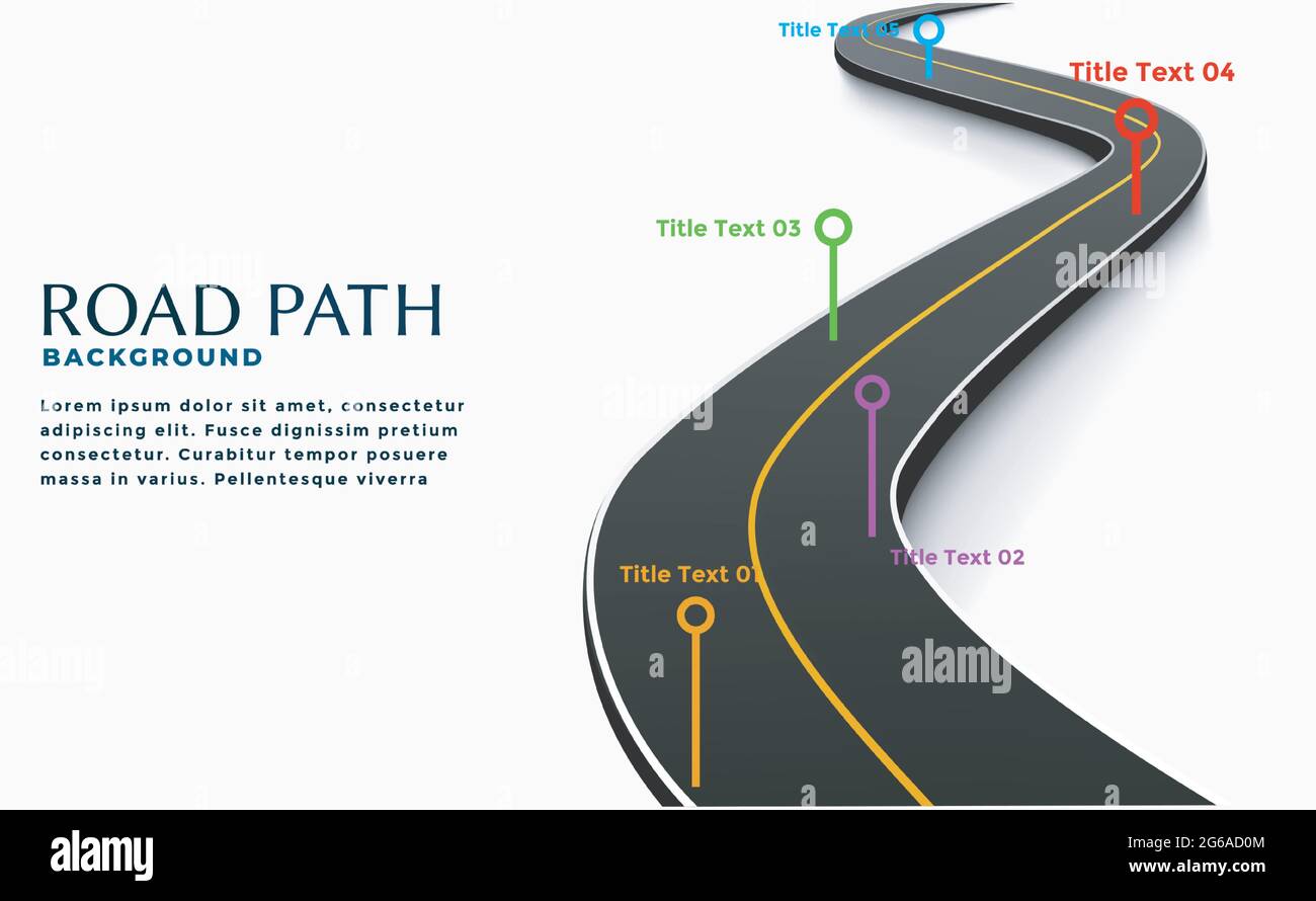 Road way location infographic template. Stock Vector