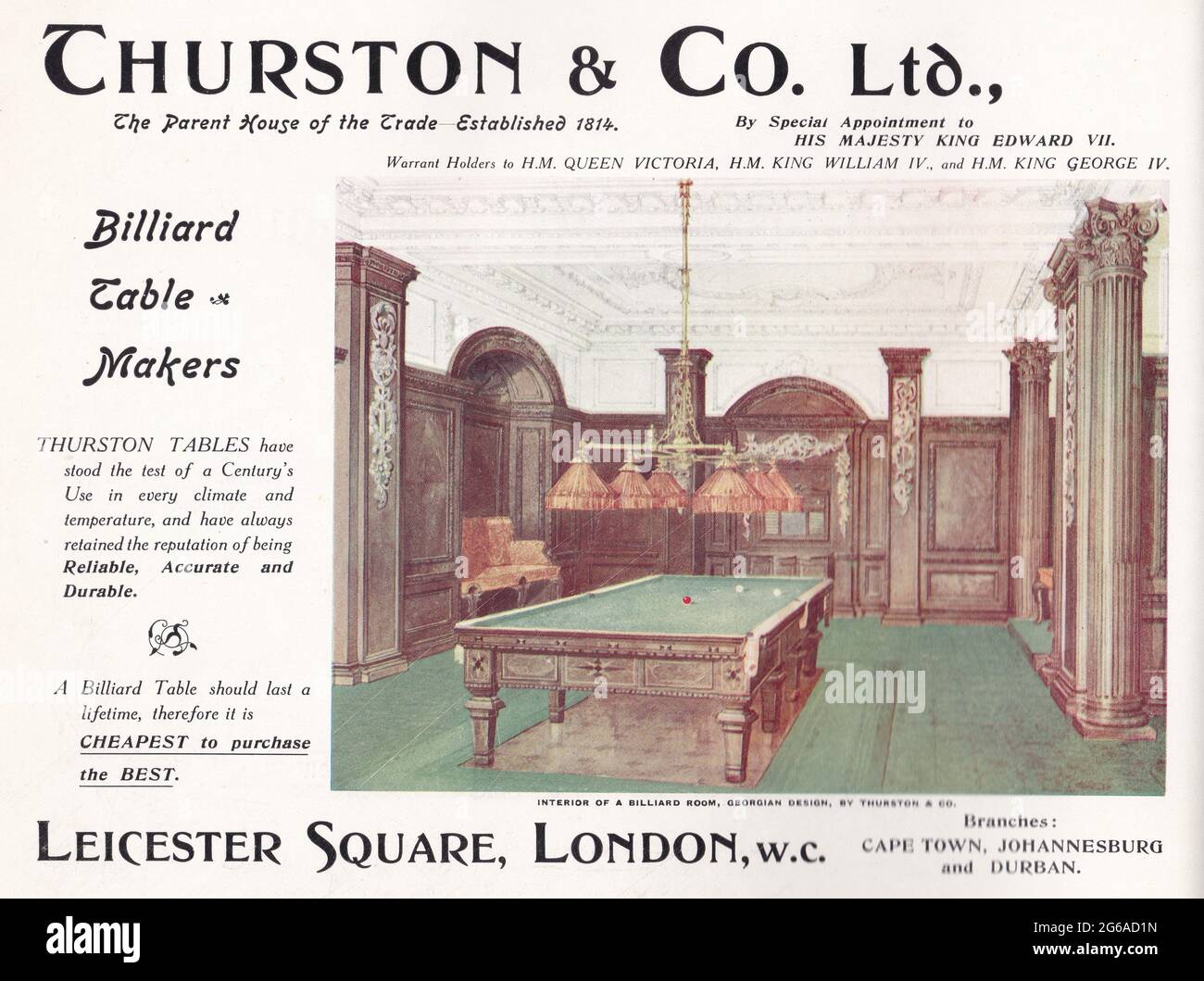 Vintage advert for Thurston & Co. Ltd, Leicester Square, London