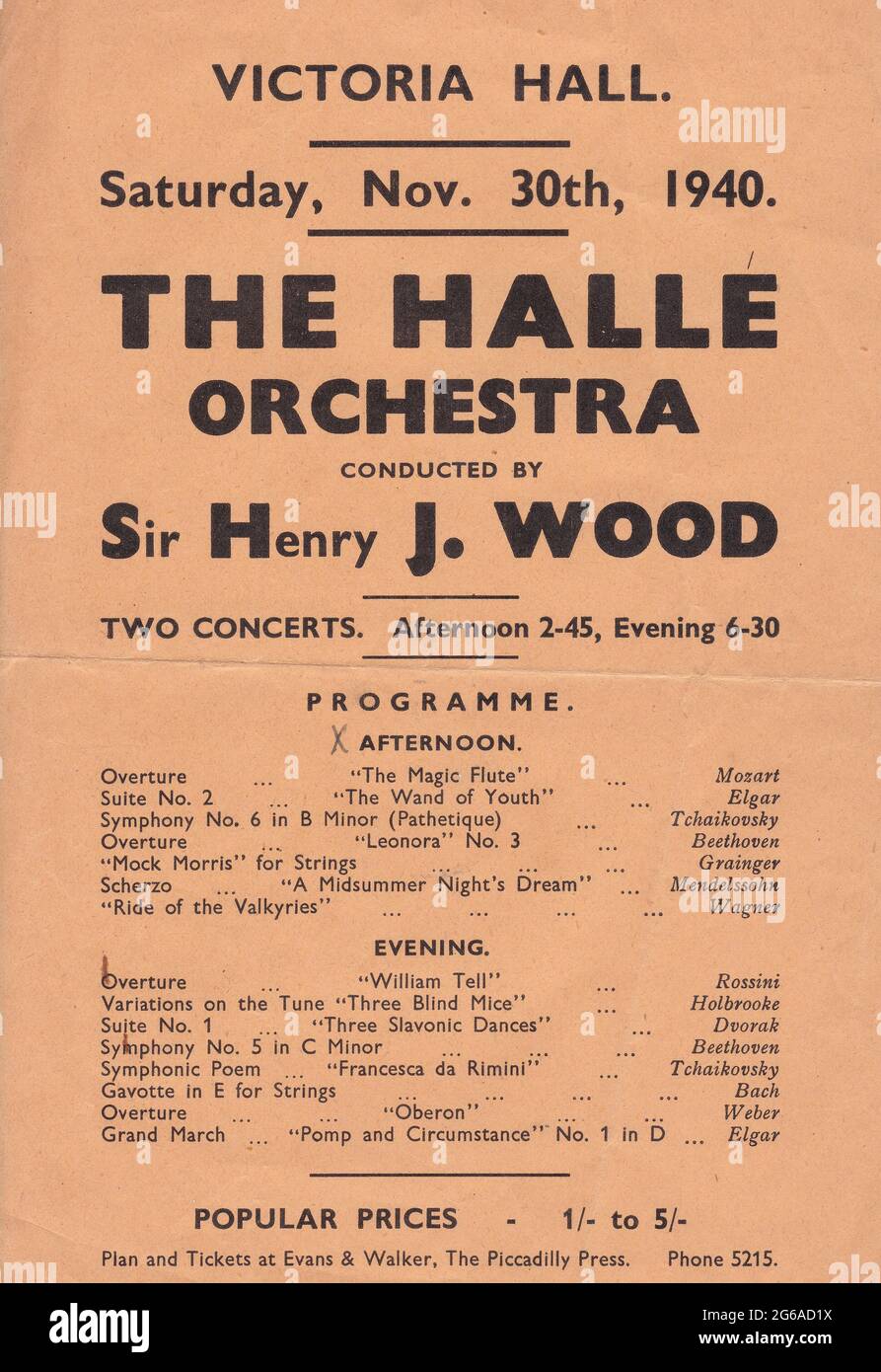 Vintage The Halle Orchestra Conducted by Sir Henry J. Wood at the