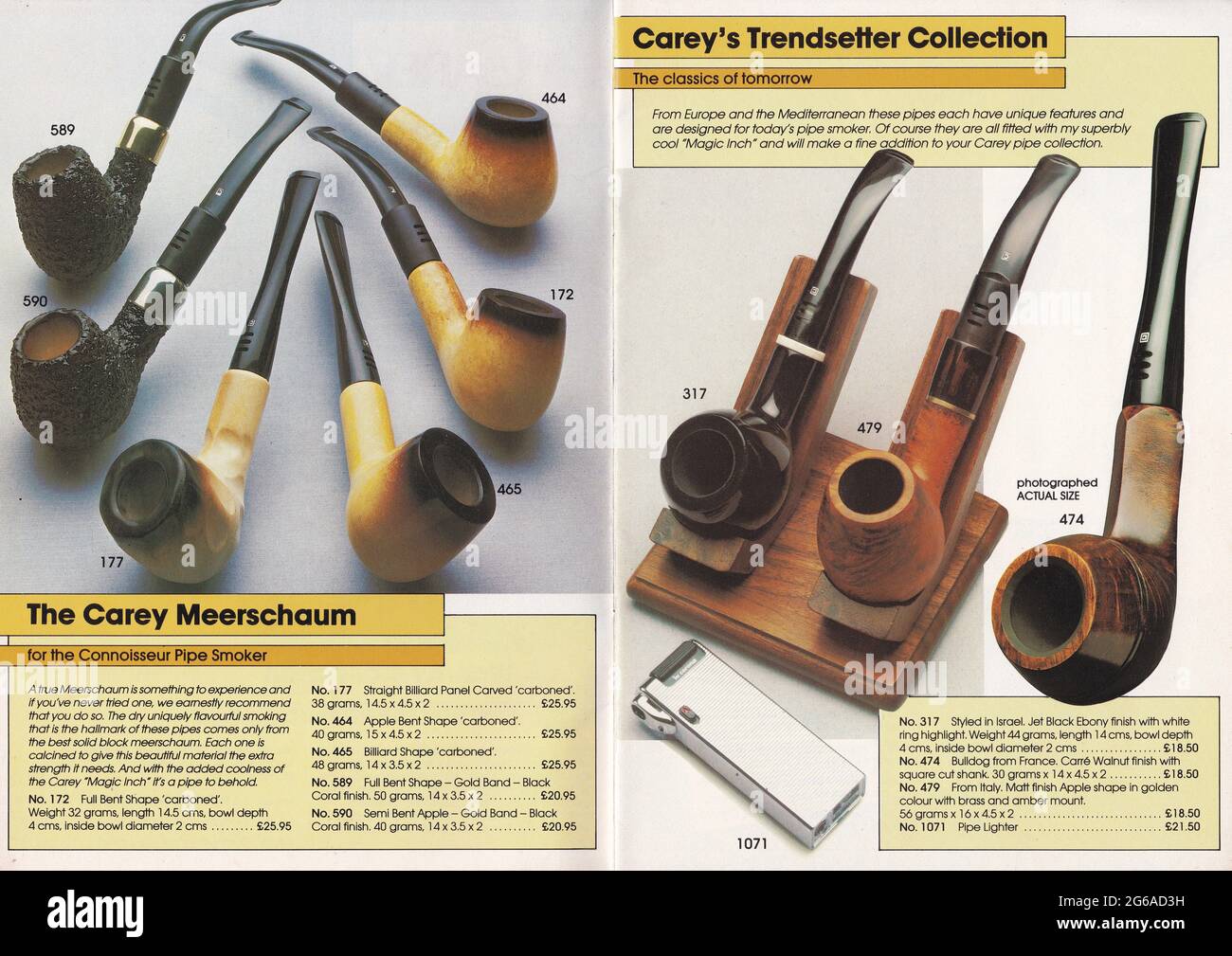 ea carey tobacco Vintage E A Carey Brochure for Smoking Pipes Stock Photo
