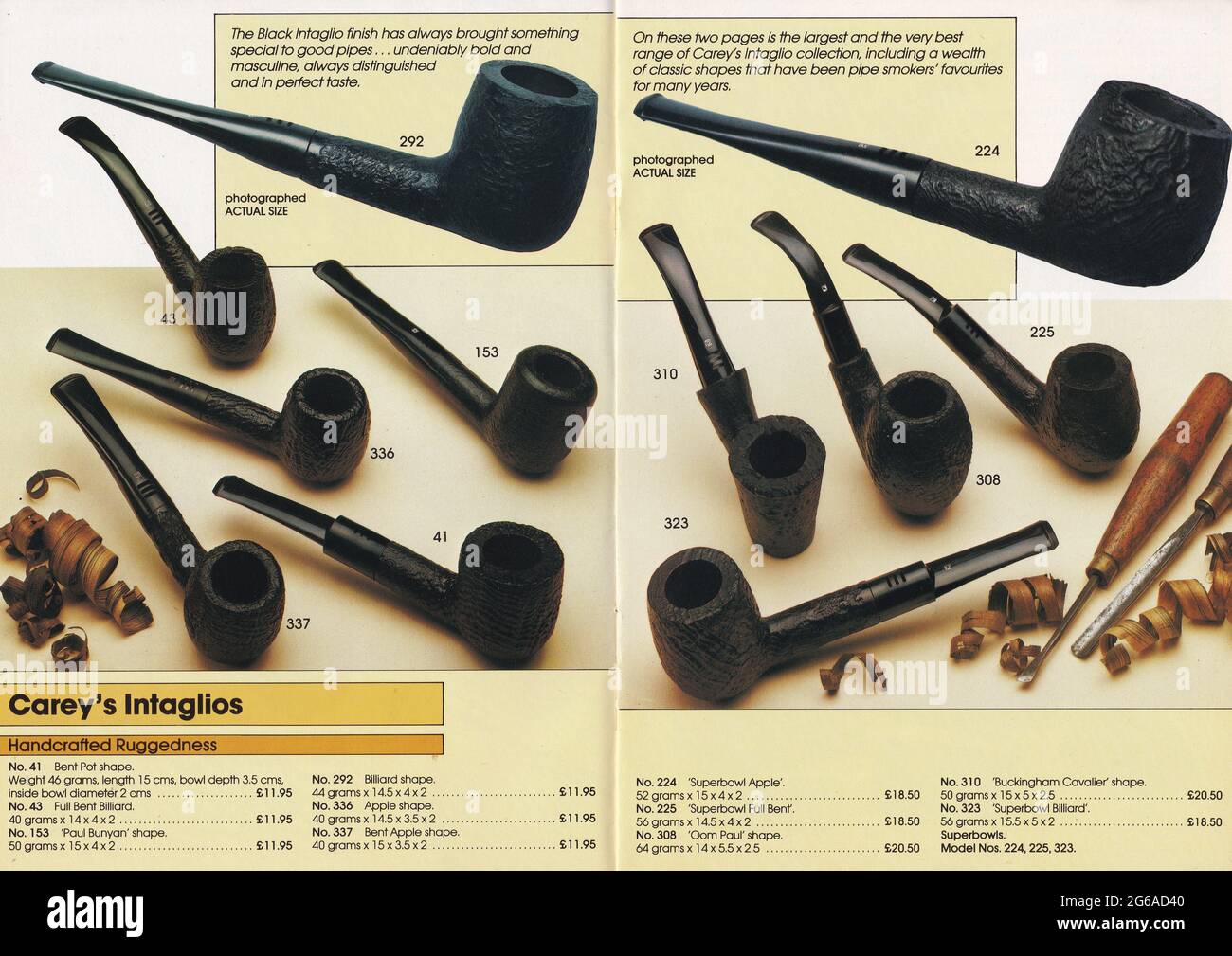 Vintage E A Carey Brochure for Smoking Pipes Stock Photo