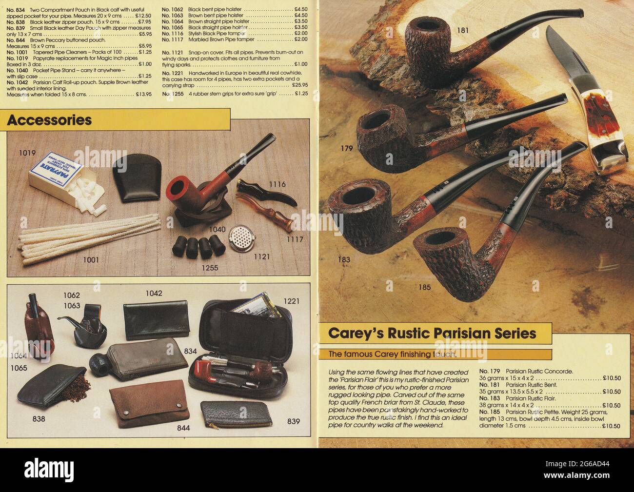 Vintage E A Carey Brochure for Smoking Pipes Stock Photo Alamy