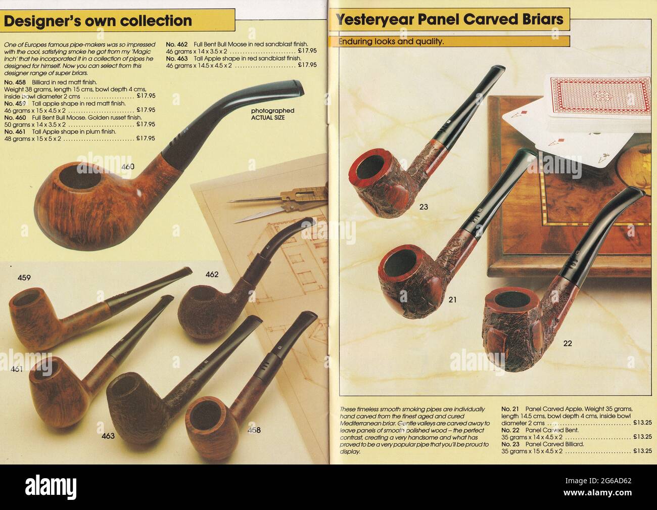 Vintage E A Carey Brochure for Smoking Pipes Stock Photo
