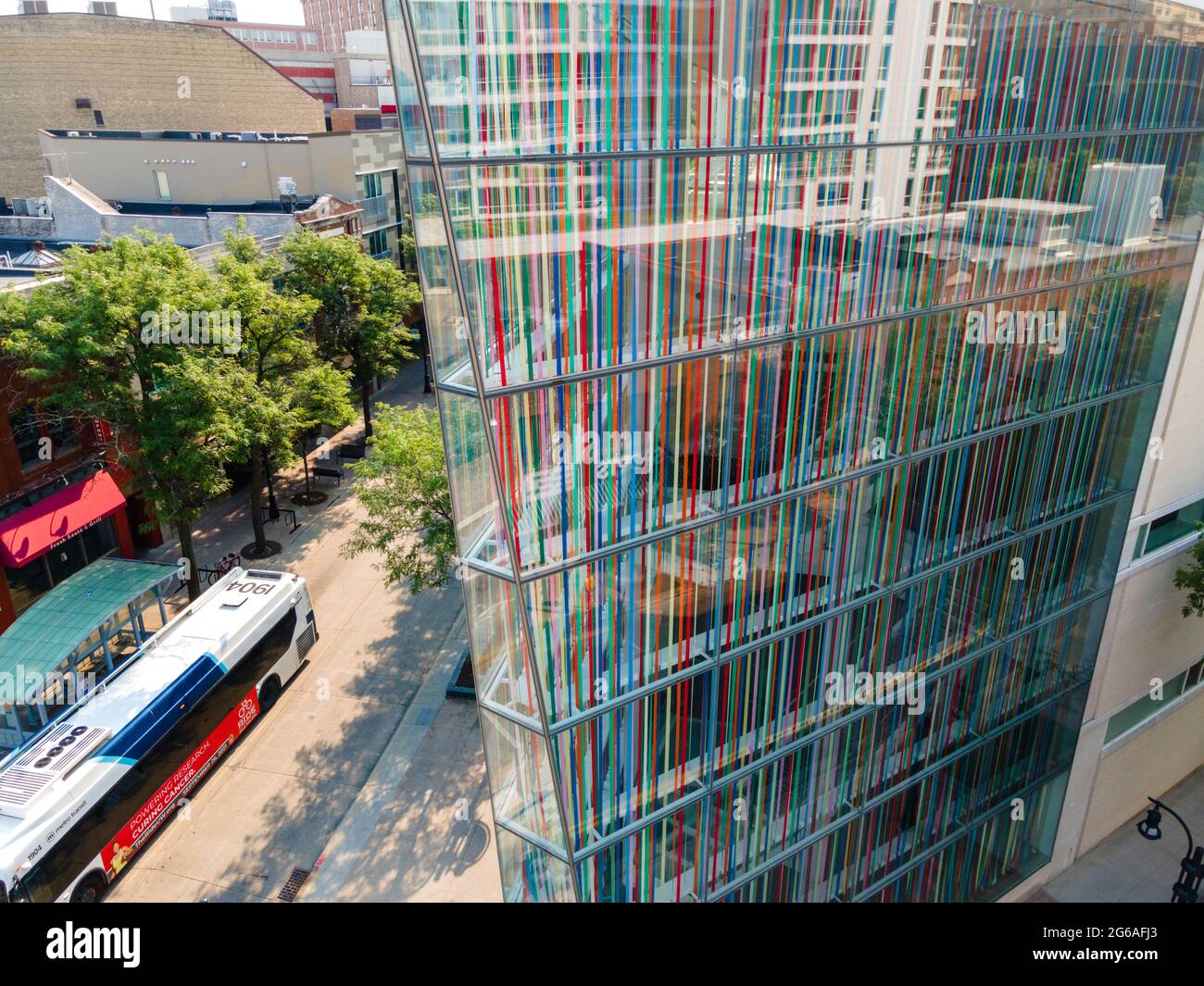 Aerial photograph of the Madison Museum of Contemporary Art, State