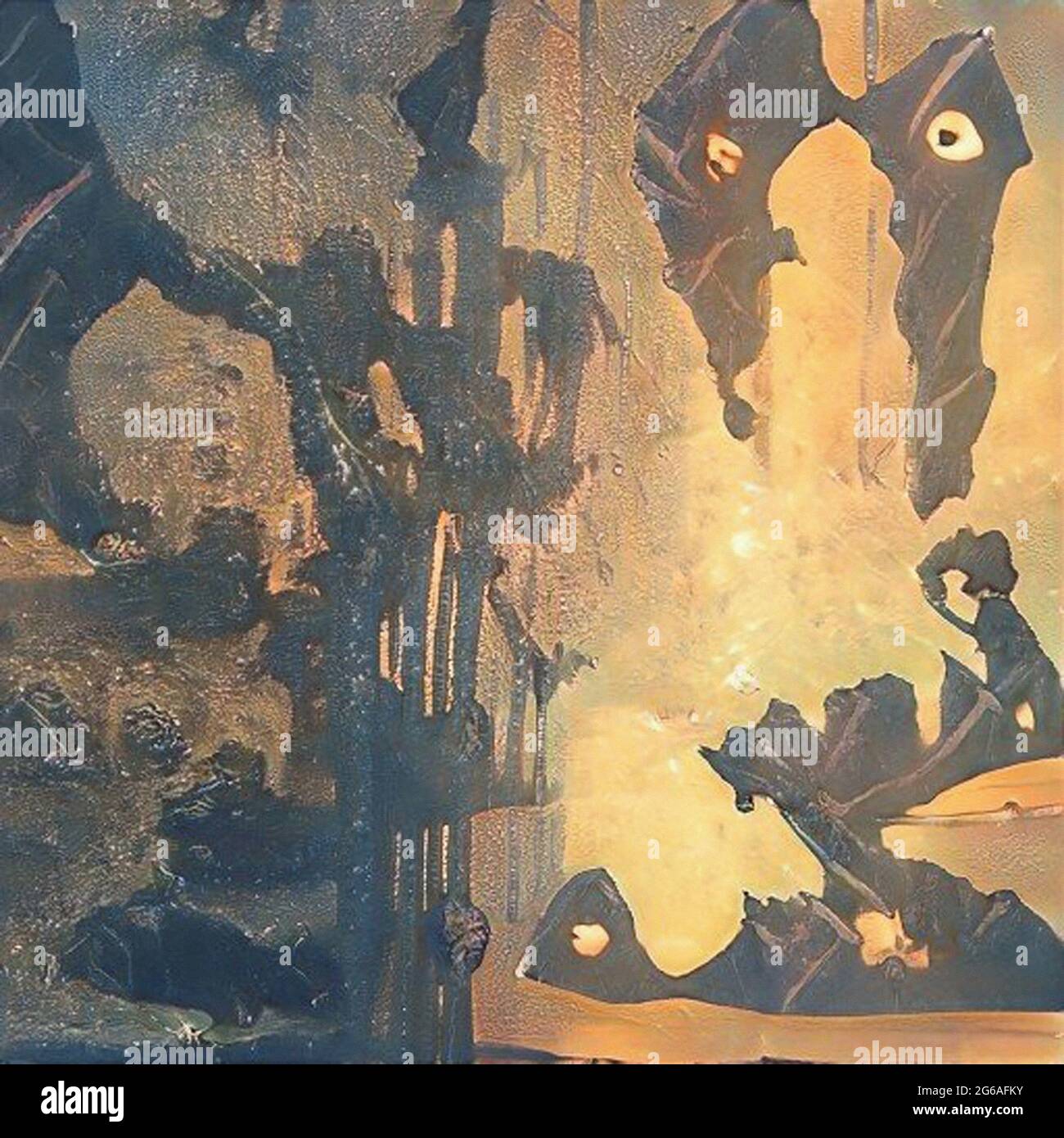 Scifi landscape art or background art with a space or futuristic theme Stock Photo