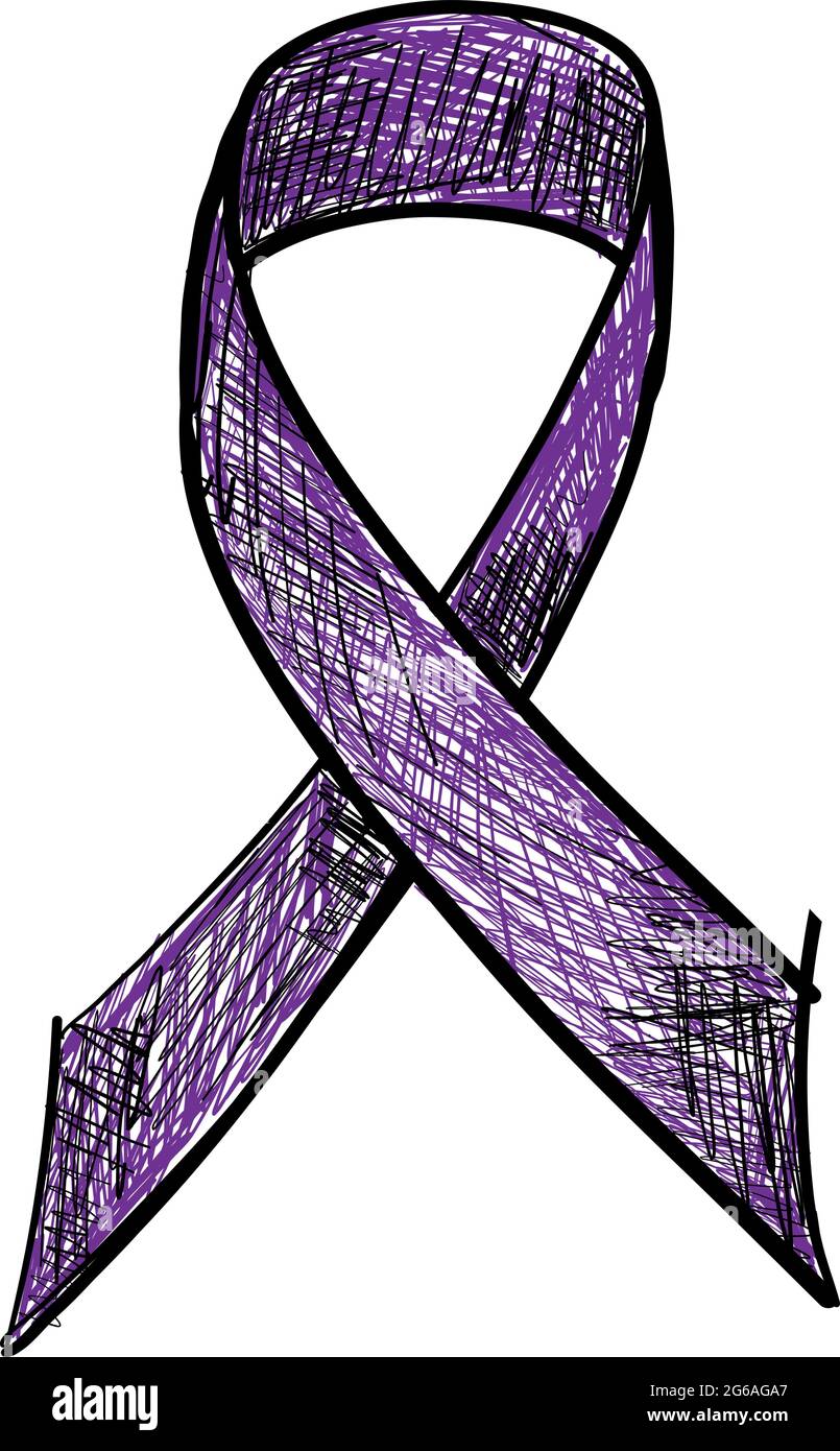 Pancreatic Cancer Awareness Realistic Ribbon isolated on white background. Vector Illustration Stock Vector