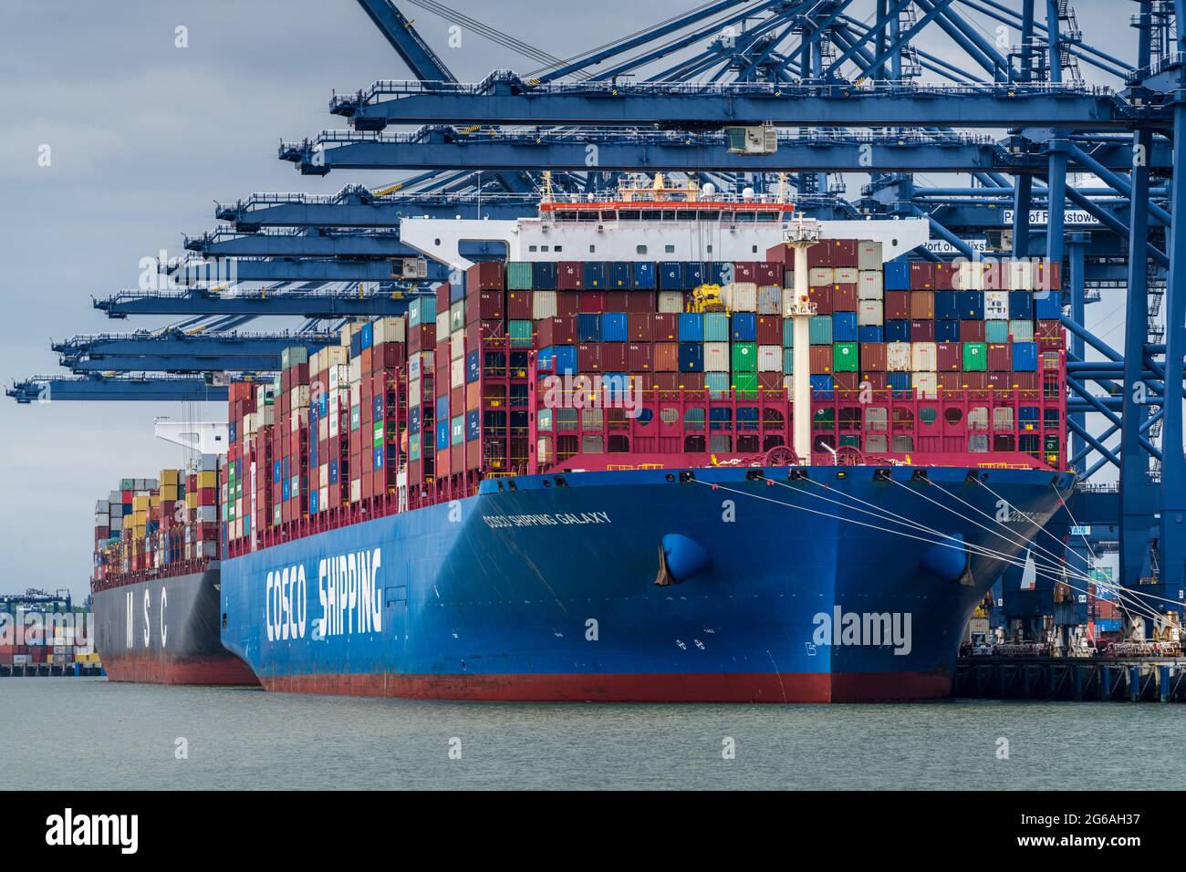 Felixstowe Container Ships Stock Photo