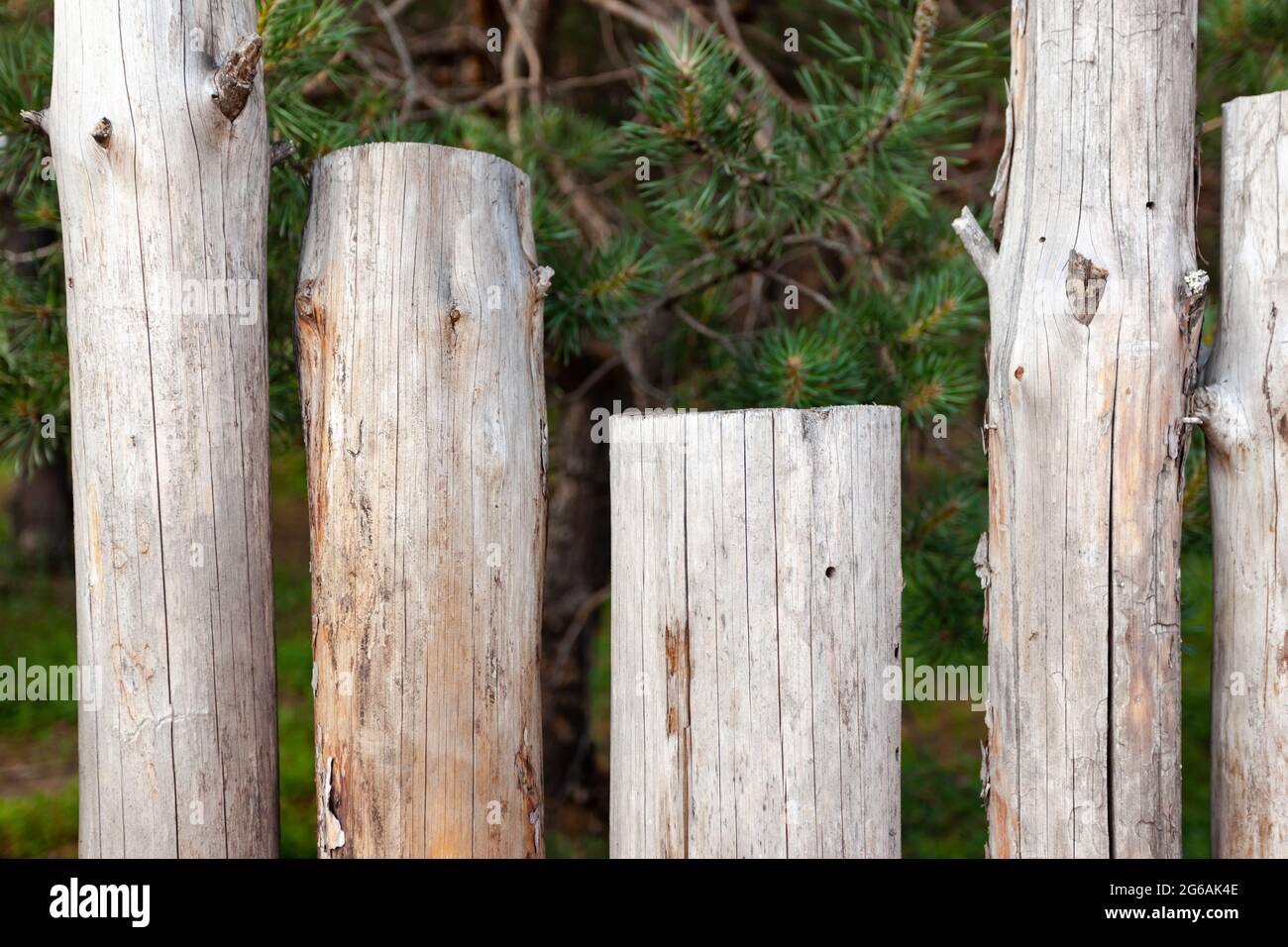 log fence, frequencies, place under text, use as background or texture Stock Photo