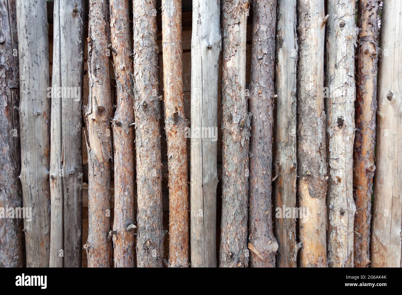 log fence, frequencies, place under text, use as background or texture Stock Photo