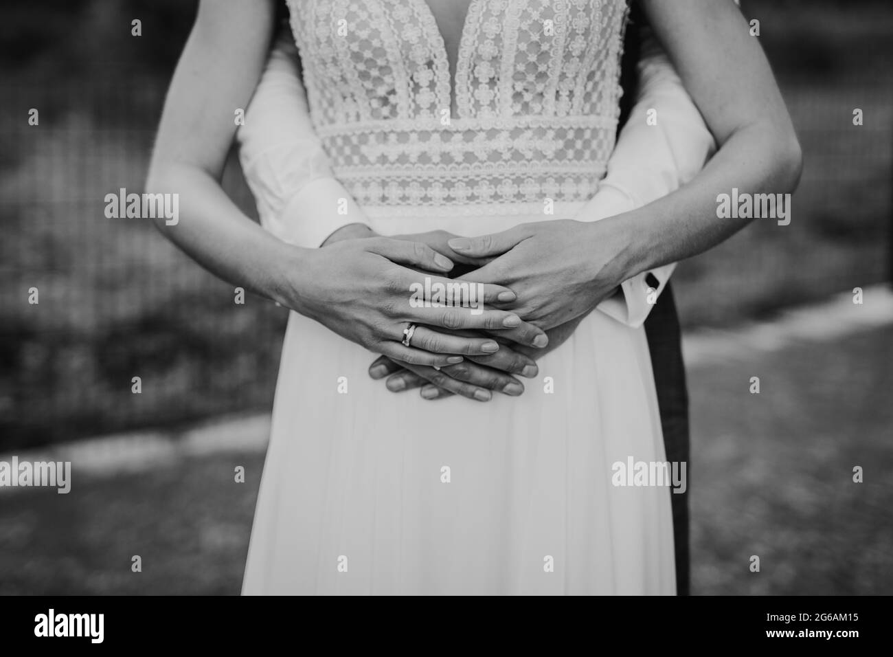 Wedding hands close up Black and White Stock Photos & Images - Alamy