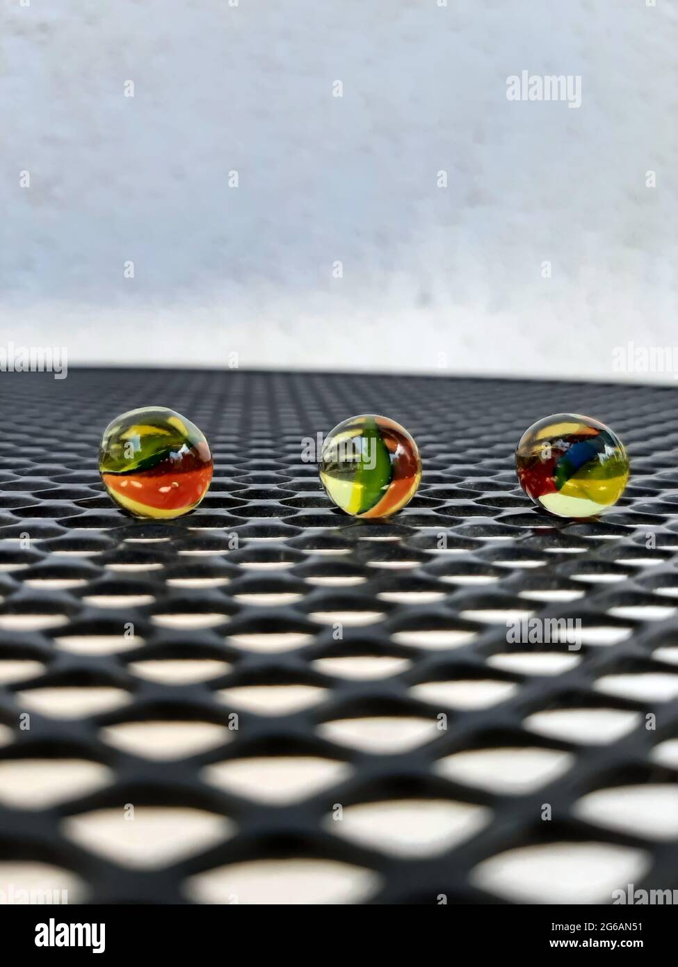 Kids Marbles. Colorful glass made Marbles. Glass Marbles. Stock Photo