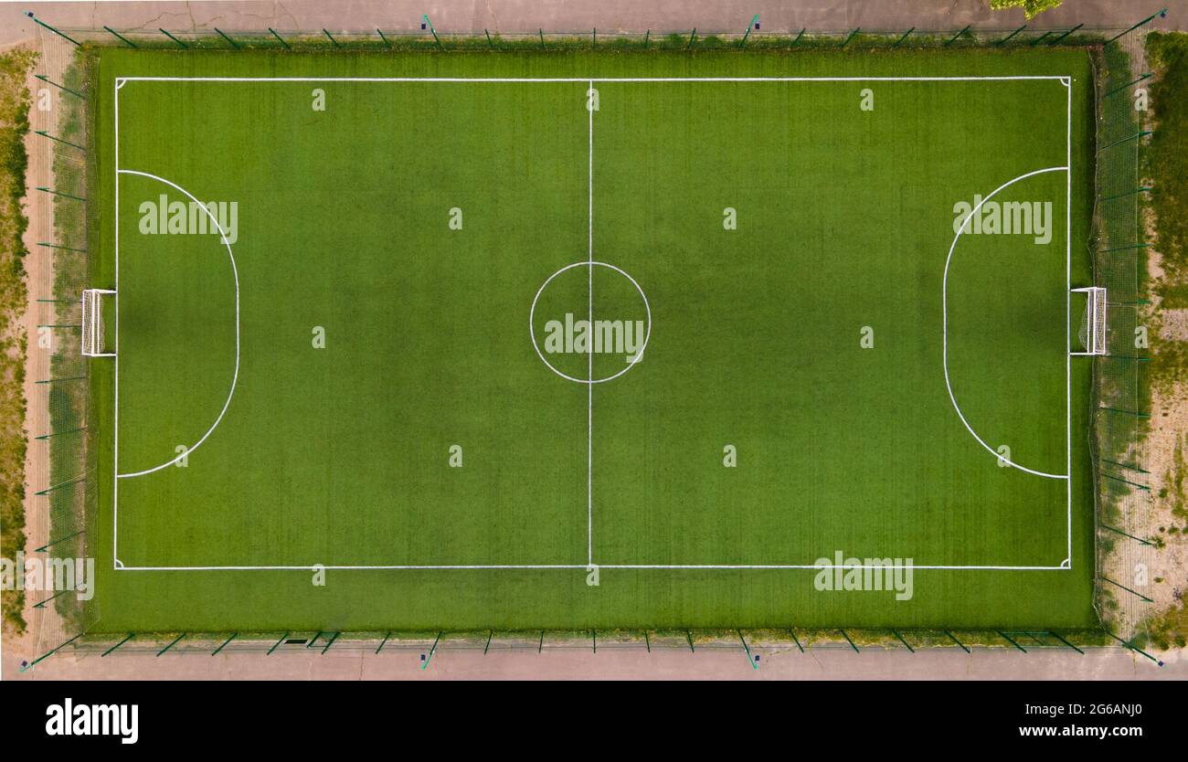 Empty football field aerial view Stock Photo Alamy