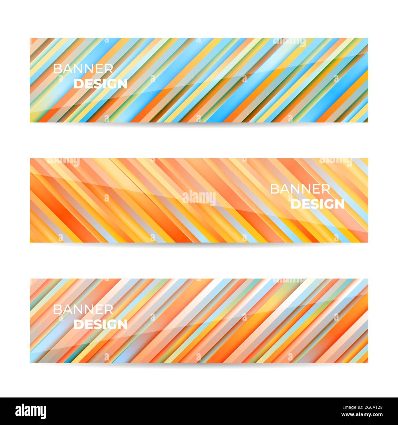 Vector abstract design multicolor banner web template. Business horizontal banner set. Colorful wide abstract modern design web banners collection. Stock Vector
