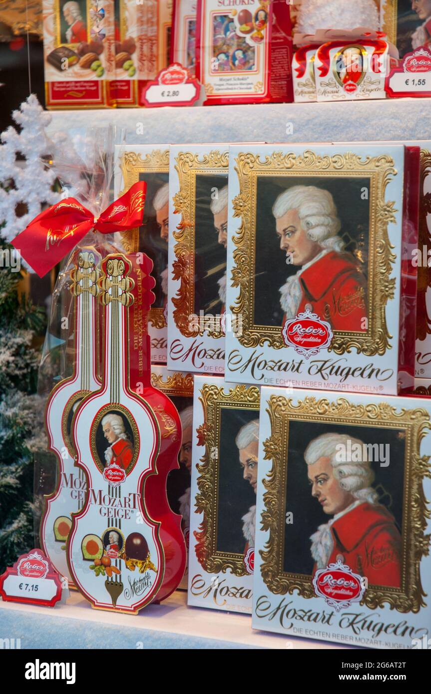 Mozart chocolates souvenirs Stock Photo Alamy