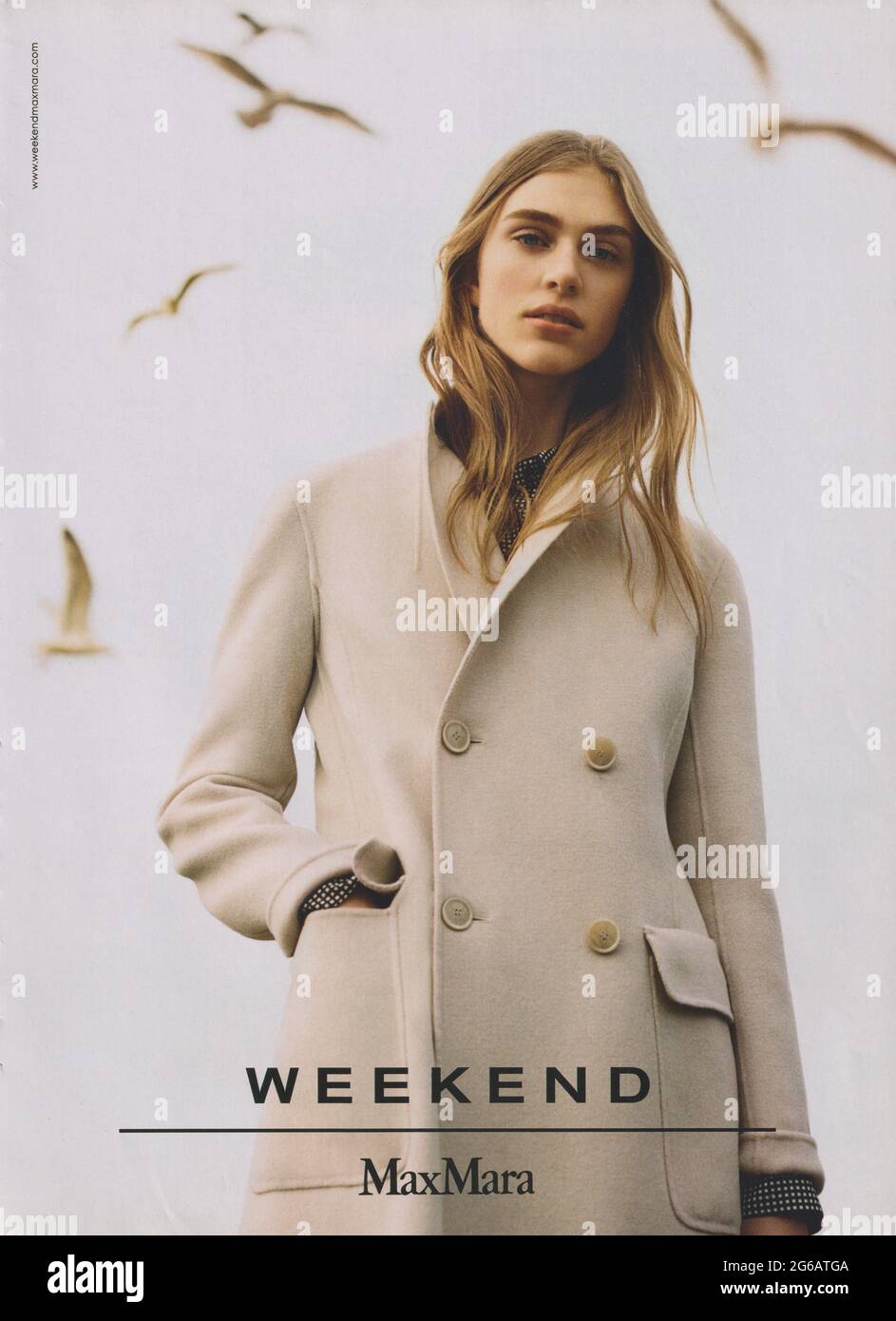 poster advertising Max Mara in paper magazine from 2015, advertisement, creative MaxMara advert from 2010s Stock Photo