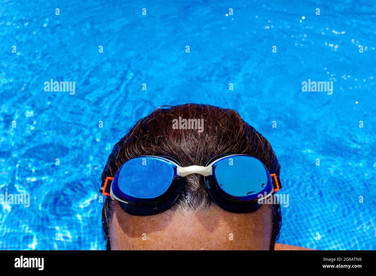 Pool goggles for swimming protecting the eyes from chlorine and the sun
