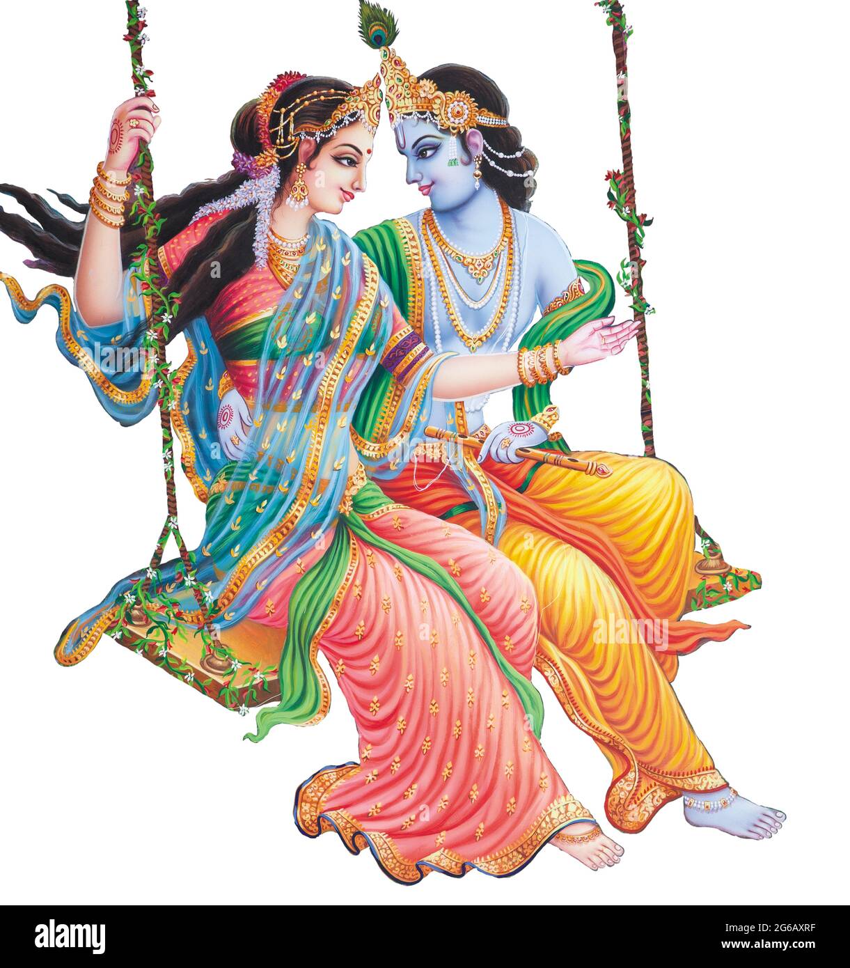 God Radhakrishna, Indian Lord Krishna, Indian Mythological Image of Radhakrishna Stock Photo